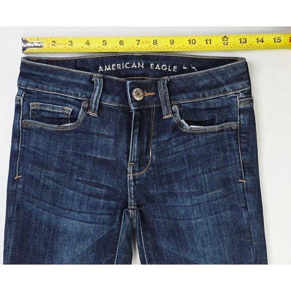American Eagle Outfitters Size 0 X-Short Womens 36" Inseam Skinny Kick Stretch - Picture 3 of 13
